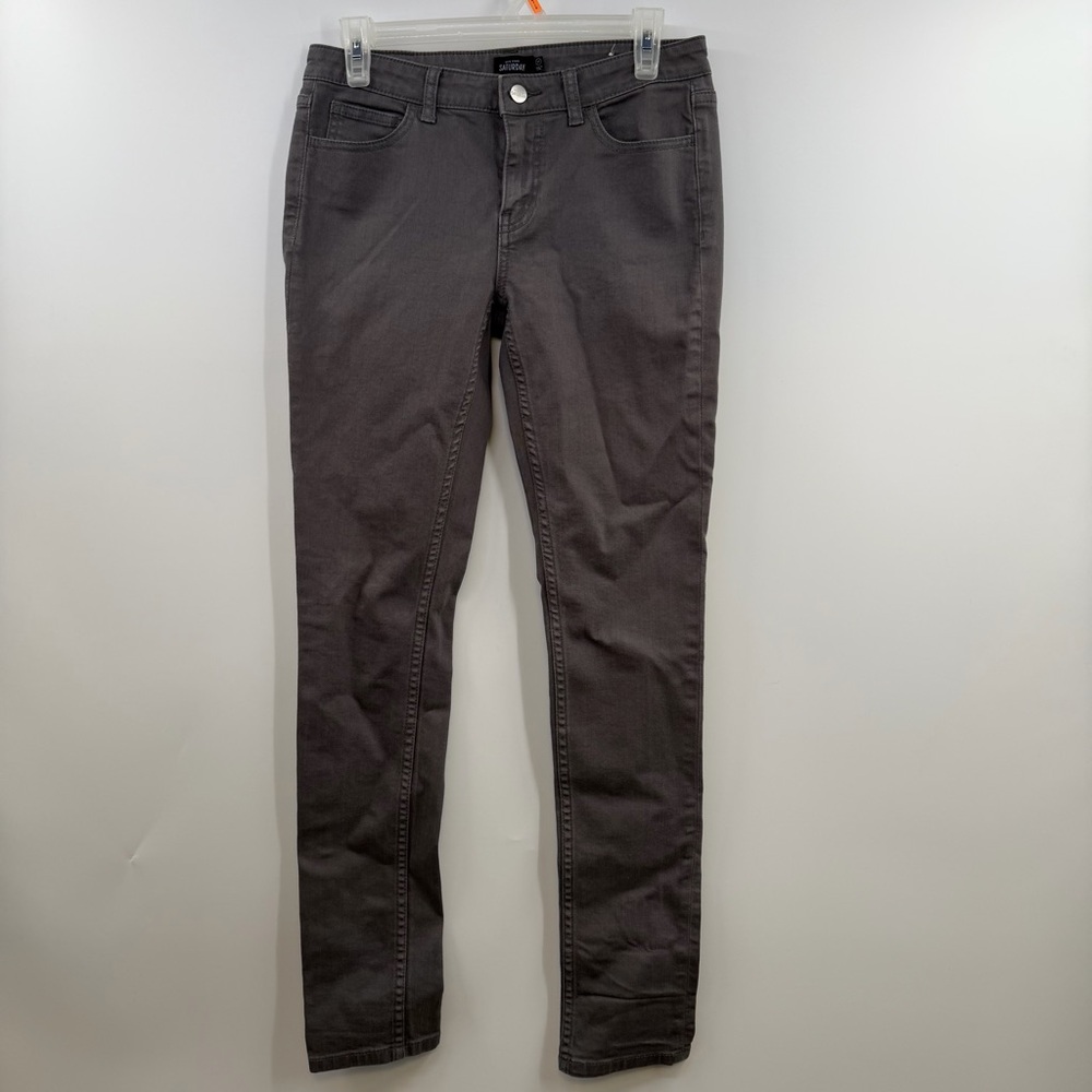 Kate Spade Saturday Skinny Jeans 27 Gray Mid Rise Stretch Denim Designer